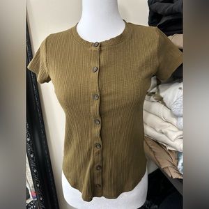 Madewell button tshirt green small
